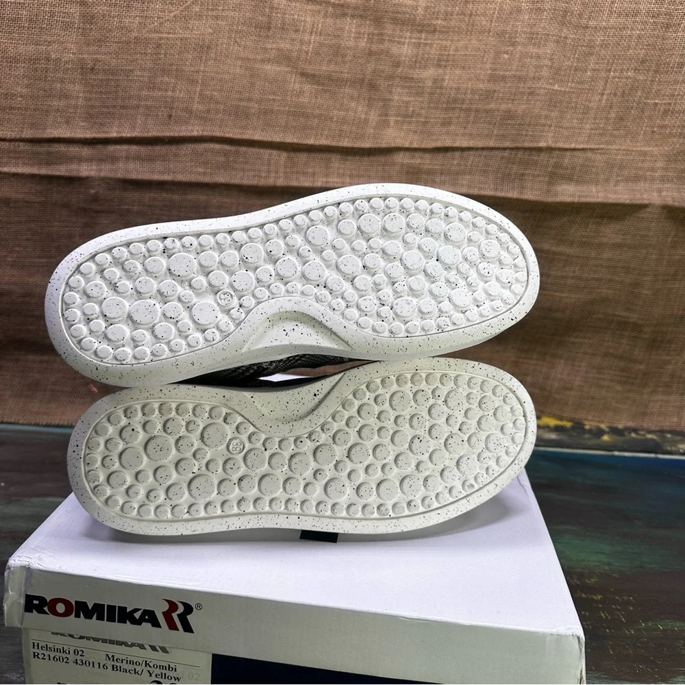 Romika Helsinki black & yellow plaid high hi top sneakers boots sz‎ 8 - Picture 11 of 11